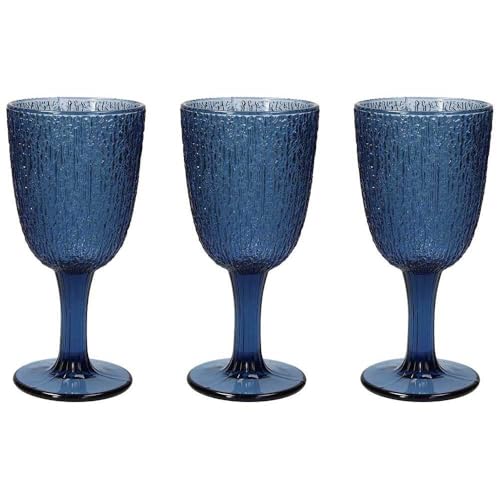 DAVOR - SET 3 GOBLETS BLUE
