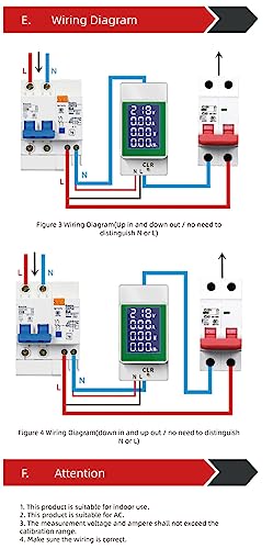 Image of HiLetgo AC Digital Multimeter 50-300V 100A PZEM-008 LCD Display Digital Current Voltage Active Power Energy Multimeter Ammeter Voltmeter AC Din Rail Meter