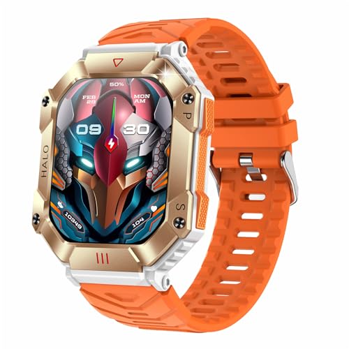 JUSUTEK 2025 新登場 アウトドアスマートウォッチ内蔵GPS測位 Bluetooth通話 2.01インチ金属軍用規格腕時計 羅針盤 気圧計 高度計 電卓 smart watch 100+運動モード IP68防水 女性機能 男女兼用 ミニゲーム 音
