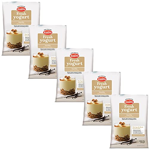 Easiyo Vanilla Yogurt Base Mix Sachets, 5 x 230g - Each Makes 1kg