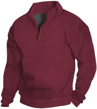 Men's Quarter Zip Sweatshirt Pullover Sweater Casual Long Sleeve ...