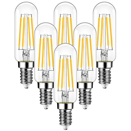 ANWIO E14 LED Leuchtmittel 4.5W Filament Lampe, T25 470LM Edison LED, Ersetzt 40w Glühbirne, Warmweiß 2700K, Nicht Dimmbar, Glühbirne für Kronleuchter Kühlschrank Dunstabzugshaube, 6er-Pack