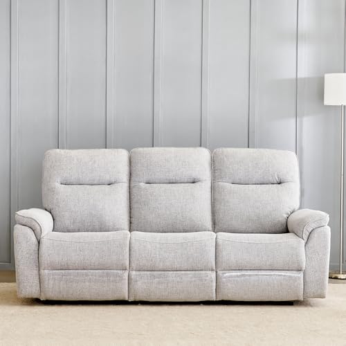 Image of Home Centre | Artise 3-Seater Fabric Recliner | Recliner Sofa for Living Room | Solid Wood | Grey | 1 Year Warranty