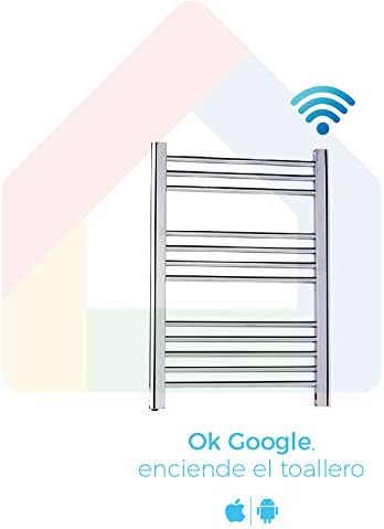 Radiador Toallero Electrico BARCELONA Cromado 250W · Termostato ON/OFF · (700 x 500mm) · El Primer Toallero Bajo Consumo Wi-Fi, Compatible con iOS y ...