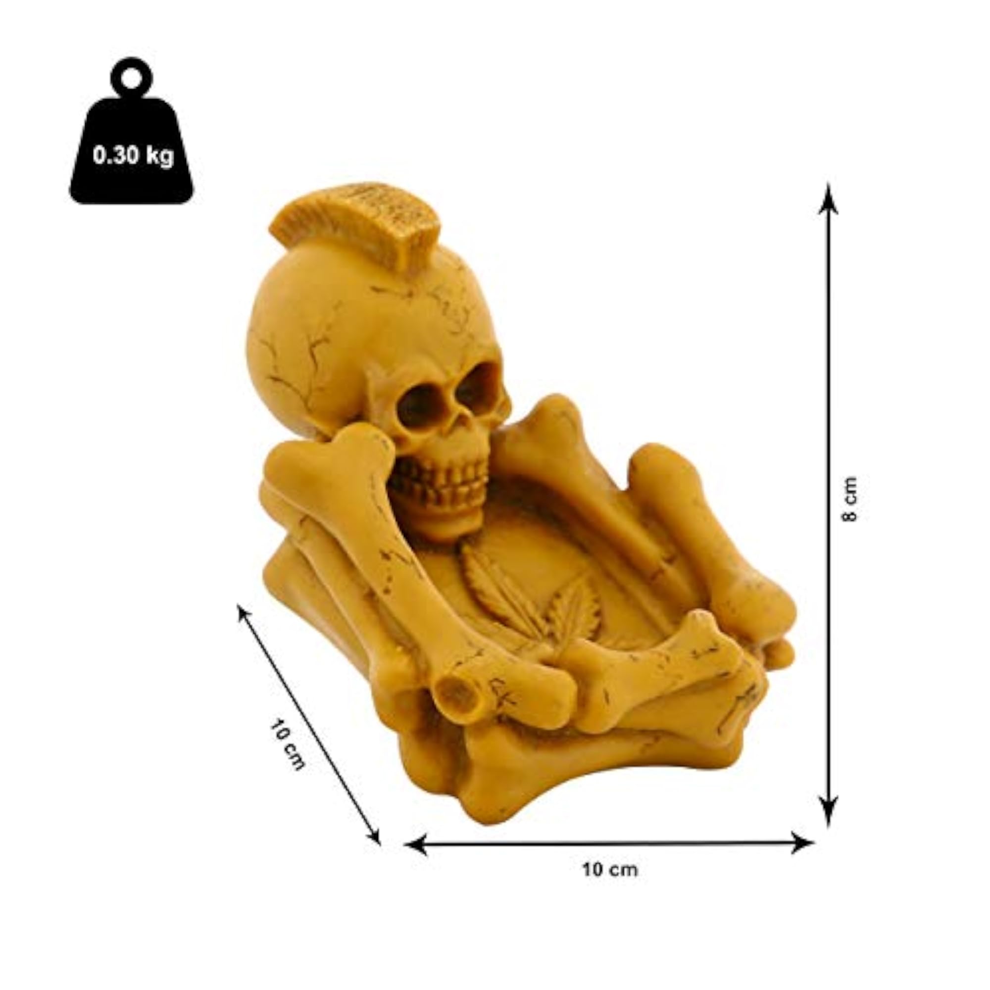 Resin Skull Smoking Ashtray, Antique Ashtray