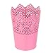 Produktbild JUYUAN-EU Metall Krone Spitze Blumentopf Stift PinselTopf PinselBehalter Blume Übertopf Halter Decor Lace Hollowpot Pink