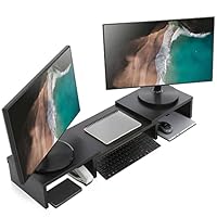 Algopix Similar Product 10 - Wood Dual Monitor Stand Riser with