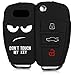 Produktbild kwmobile Autoschlüssel Hülle für Audi - Silikon Schutzhülle Schlüsselhülle Cover für Audi 3-Tasten Klappschlüssel Don't Touch My Key Design Weiß Schwarz