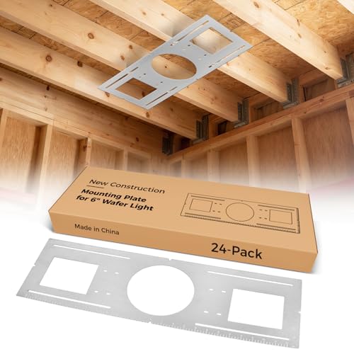 CycevSun New Construction Mounting Plate for 6" Canless Wafer Light 24-Pack