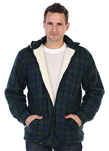 Gioberti Mens Sherpa Lined Flannel Jacket with Removable Hood2