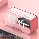 Enceinte Bluetooth Enceinte Bluetooth Portable Mini Enceinte Bluetooth Portable5.0 Portable Sans Fil Bluetooth Haut-Parleur Colonne Sonore Subwoofer Musique Haut-Parleur Led Miroir Réveil Avec Foncti