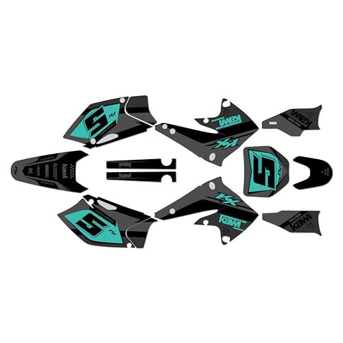 Kalair GFX Graphics Kit for Kawasaki KX250F (2004-2005) VENOM Series Teal 09 Mil - Dirt pit bike motorcycle stickers, dirtbike racing automotive decal motocross accessories no-plastics