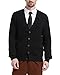 Produktbild Kallspin Herren Strickjacke aus Wollmischung Zopfstrick Cardigan mit Knopfverschluss und Taschen(Schwarz, 3XL)