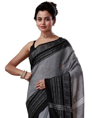 Image of eC ESHA'S COLLECTION Women's Cotton Blend Begumpuri Handloom Saree With Unstitched Running Blouse Piece