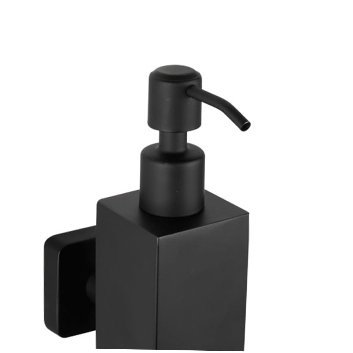Dosatore per Sapone Liquido da Muro 200ml Acciaio Inox Nero | Quadrato, Ricaricabile e Antigoccia, per Cucina e Casa, Installazione Semplice