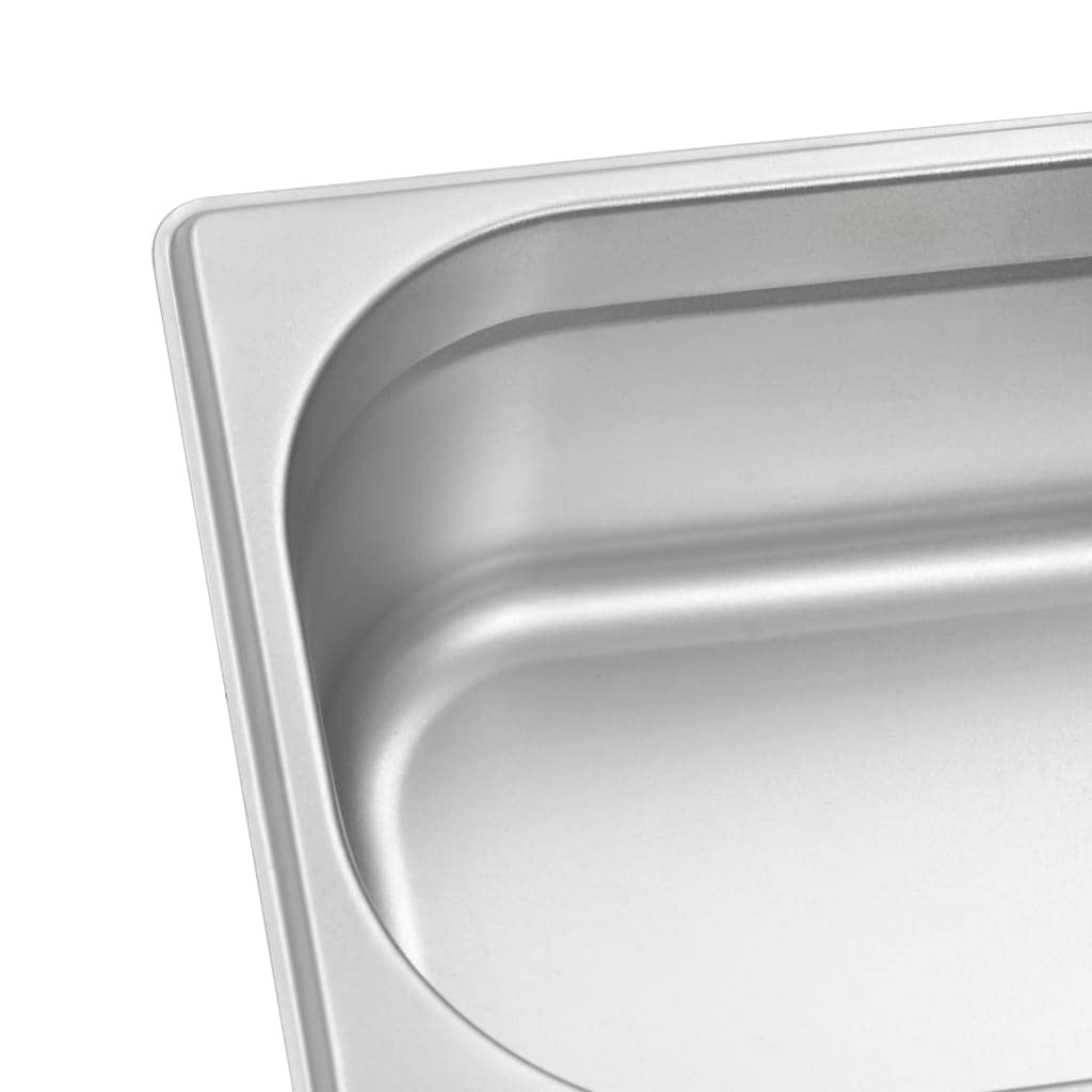 vidaXL 8 x Gastronorm-Behälter GN 1/1, 100 mm, Edelstahl, rostfrei, leicht zu reinigen, spülmaschinenfest, Lebensmittelbehälter, Küchenutensilien, Serviertablett, Snack-Halter