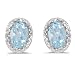 14K White Gold Oval Aquamarine and Diamond Earrings (3/4ct TGW)