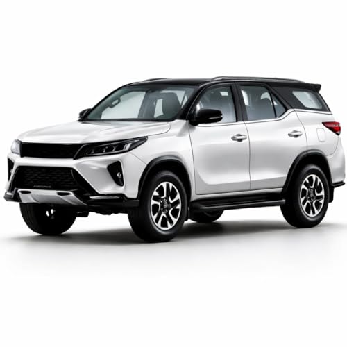 Image of LT /1:32 Scale Fort.uner Die-Cast Pull Back Car Toy for Boys Kids Sturdy Metal Miniature Model Toy Vehicle for Kids Realistic Design Fortuner Toy Car-1[Black] (White)