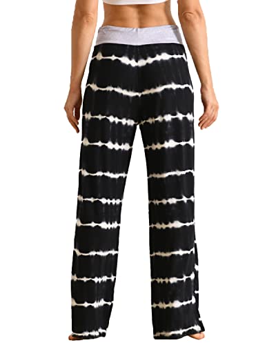 Image of NEWCOSPLAY Women's Comfy Pajama Pants Casual Drawstring Palazzo Lounge Wide Leg Pants