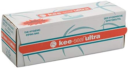 KEE-SEAL ULTRA Disposable Pastry Bags, Piping Bag with Non-Slip Outer Surface, Smooth-Flow Interior, Easy Tear Perforation, Convenient Dispenser Box, 18-Inch, Clear