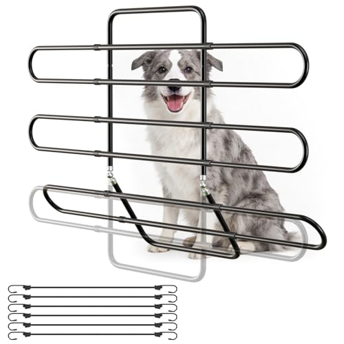 Hlplenn Adjustable Metal Dog Car Barrier, Universal Pet Divider with Steel Frame for SUV Truck Sedan & MPV, Car Dog Barrier & Back Seat Cargo Gate, Movable Panel Fits Seat Recline