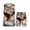 The Eagle Flies Bravely In The Sky Menâ€™s Basketball Uniform Set Mesh Sleeveless T-Shirt Running Workout Team Uniform #1