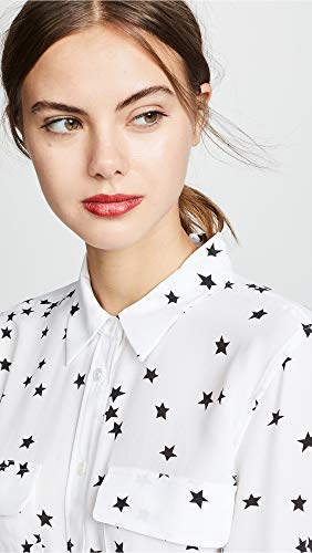 Equipment Women's Slim Signature Silk Blouse, Bright White, S #TOP5