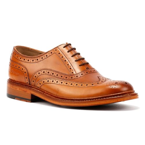 Ben Sherman Sugarman Brogue Leather Men's Tan Lace-Up Shoes - US 94