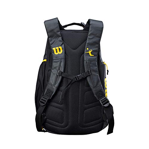 Wilson WTH121190 Mochila para Voleibol Playa AVP Bolsillo para Bebidas frías con sujeción para la Pelota, Unisex-Adult, Negro/Amarillo, Uni