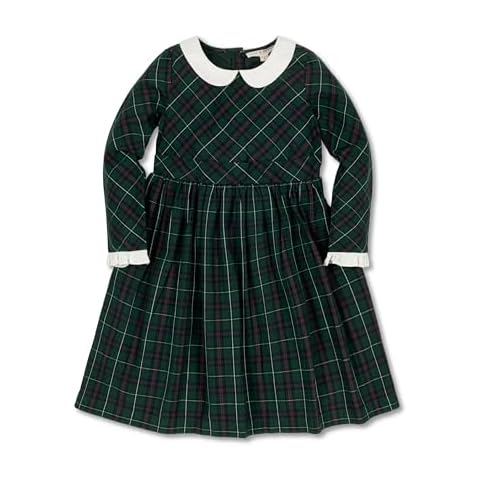 Hope & Henry Girls' Organic Long Sleeve Peter Pan Collar Ruffle Cuff Party Dress Cover