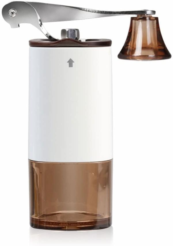 Manual Coffee Grinder With Foldable Handle - Coffee Grinder Manual With Adjustable Coarse Settings - Portable & Space-Saving Hand Coffee Grinder For Coffee Beans, White