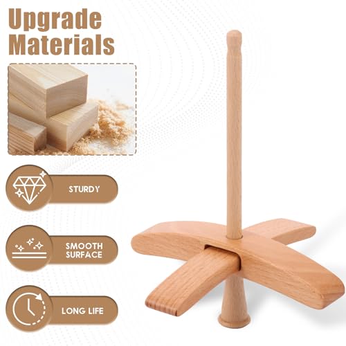 Guniata Fallspindel,Türkische Fallspindel aus Buchenholz,Abnehmbare Handspindel Holz,für Garn,Weben,Wolle,Handarbeit,Häkeln(A)