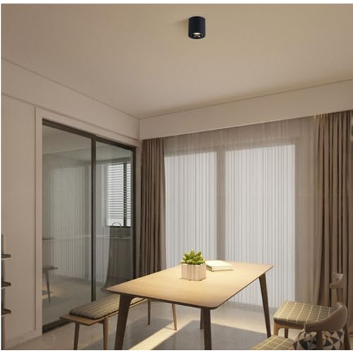 Image of Dimmable Ceiling Spotlight,Indoor 360Adjustable Surface Mounted LED 10W COB Ceiling Downlight-Wall Lamp for Picture Background Wall Display Lighting(Natural Light 4000K,Black)
