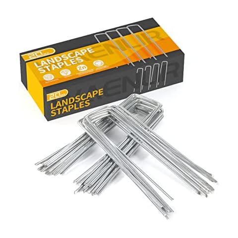 WAENLIR 6 inch Garden Staples Galvanized Landscape Stakes 11 Gauge, Heavy Duty Fence Stakes Sod Pins for Securing Weed Fabric Barrier,Ground Cover, Artificial Turf,Dog Fence Cover