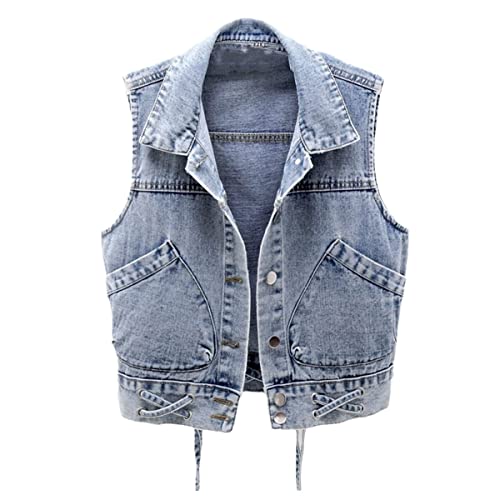 Débardeur en jean bleu femme coupe ajustée silhouette S