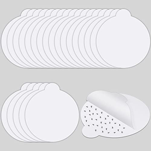 Kittmip 48 Pack Insect Trap Refillable Glue Boards Round Sticky Fruit Fly Trap Mosquito Fly Killer Pest Control Traps for Mosquitoes Fruit Flies Gnats Moths Fits Most Models Indoor Outdoor Lamp