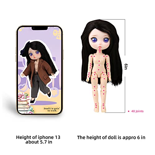 Sacpero Bjd Dolls Sd Dolls Ladydoolli Ball 40 Jointed Doll 6 In Diy Toys With Full Set Clothes Shoes Wig Makeup Best Gift For Girls,Mystery Box / One Set (A Suit Of Clothes,No Doll (Blind Box)) #TOP5