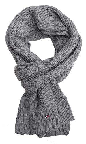 Tommy Hilfiger Knitted Scarf Cotton Cashmere Scarf Grey Heather