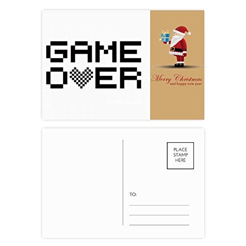 Cartes postales Père Noël gris et noir (lot de 20) pour vœux de fin d'année