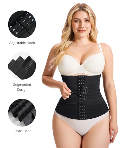 Nebility Waist Trainer for Women Corset Shapewear Tummy Control Segmented Waist Cincher Workout Girdle2