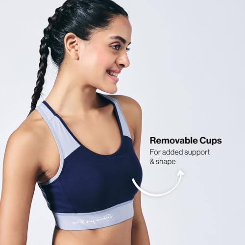 Image of NYKD (NYK904 Ultimate High Impact Non Wired & Padded Sports Bra for Women | Bounce Control with Quick Dry Formula & Multiway Straps | Ideal for Gym, Workout & Yoga