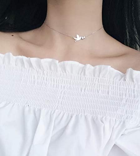 Iszie Jewellery 925 Sterling Silver Swallow Birds, Peace Dove Necklace & Pendants for Women Simple Style Lady Trendy Fashion Jewelry Chokers
