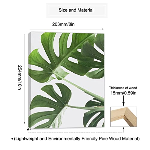 Hoozgee Framed Botanical Wall Art Prints With Wooden Frame Inside Set Of 6 Tropical Leaves Plant Leaf Canvas Print Wall Decor Green Wall Art Posters Bedroom Living Room Decor (8"X10" Frame) #TOP4
