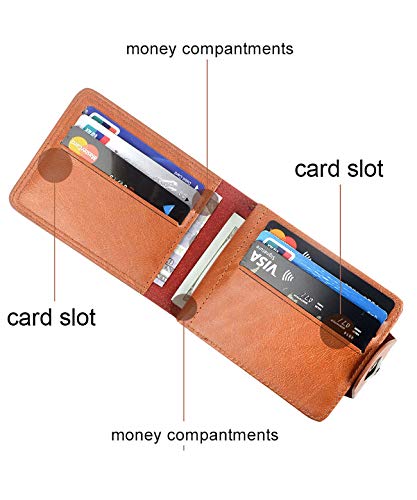 New Men's US Dollar Bill Money Bifold Wallet(Brown-Small)3