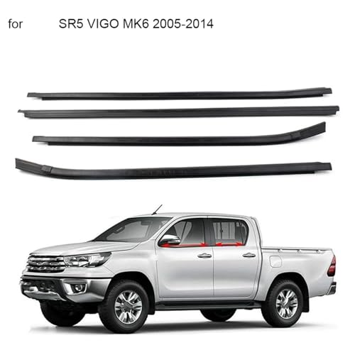 Moulures caoutchouc vitres pour Hilux MK6 avec feutrine anti-rayures
