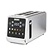 GEEPAS 5-in-1 DIGITAL 4 Slice Long Slot Toaster | Stainless Steel Housing, Extra Wide Slots LED Display & Timer | 6 Browning Level Cancel Defrost & Reheat Function Removable Crumb Tray | 1450W Silver