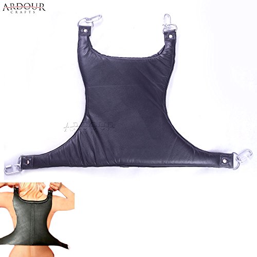 Cow Hide Leather Wrist, Ankle & Thigh Cuffs Set With Padded Sex Sling/Swing Bondage #TOP1