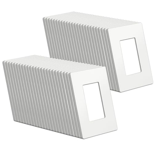 [50 Pack] BESTTEN USWP4 Matte White Series 1-Gang Screwless Wall Plate, Decorative Faceplate Cover, Decorator Outlet Cover, 11.91cm x 7.39cm, for Light Switch, Dimmer, USB, GFCI, Receptacle by BESTTEN - Used condition - CA$64.37