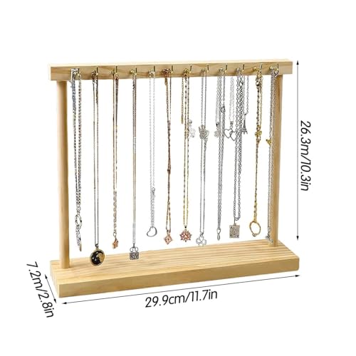 Soporte para collares antienredos con ganchos de madera para solucionar el caos en tu cómoda 7
