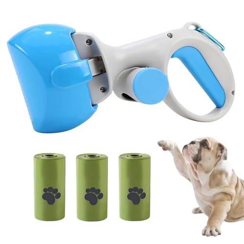 Dog and Cat Poop Scooper Outdoor Poop Picker with Poop Bag Dispenser, Pet Outdoor Cleaning Tools, Portable Handheld Dog Poop Scooper, Pick Up Pet Poop Easily,Poop Picker，Easy and Convenient.